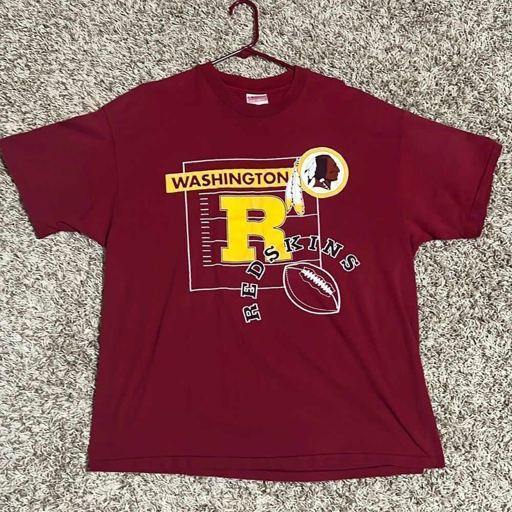 🔥🏈 Pure VINTAGE Single Stitch‎ WASHINGTON REDSKINS on Hanes Heavyweight Tag 🔥